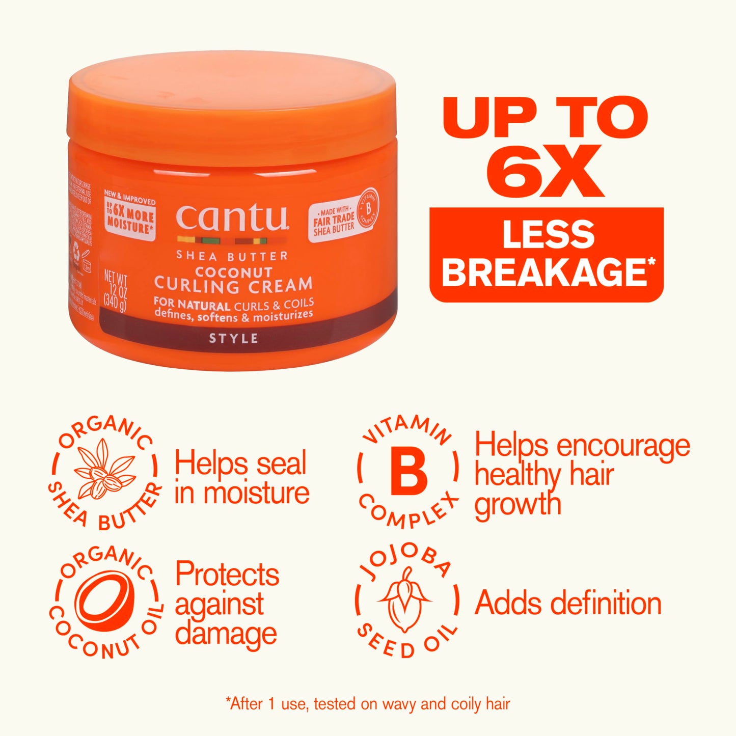 Cantu Coconut Curling Cream for Natural Hair with Pure Shea Butter, 12 oz (Pack of 2) Beauty & Personal Care Cantu