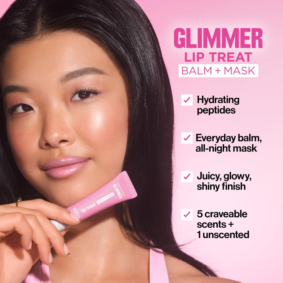 Revlon Glimmer Lip Treat Balm + Mask, Overnight Peptide Lip Treatment, Hydrating, 004 Lavender Vanilla, 0.4 fl oz Beauty & Personal Care REVLON