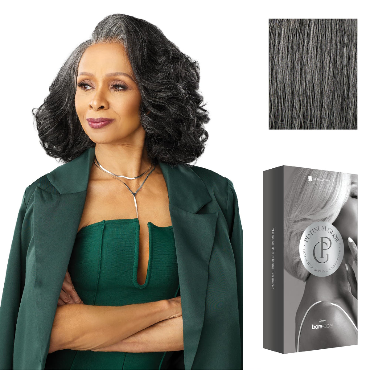 Sensationnel Platinum Glow 13x6 Wig-Josephine, STEELGRAY