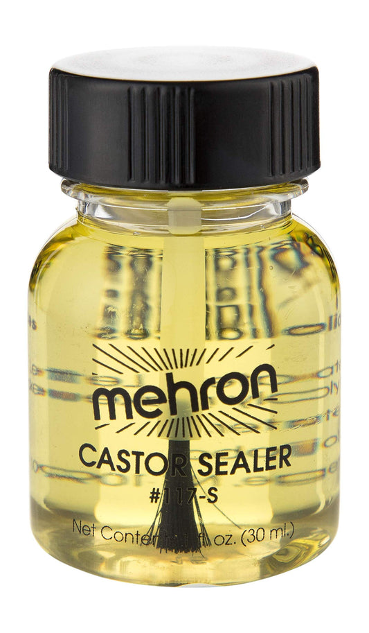 Mehron Makeup Castor Sealer for Latex with Brush (1 oz) Beauty & Personal Care Mehron