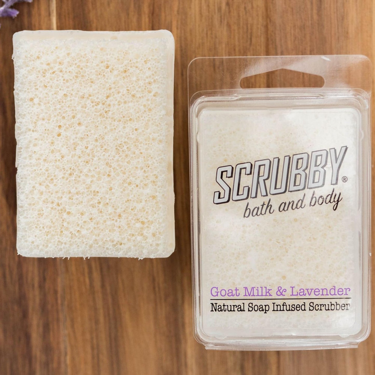 Scrubby Soap - Goats Milk & Lavender - Scented Natural Soap Infused Scrubber - Exfoliating and Hydrating Bath & Body Bar Beauty & Personal Care Scrubby