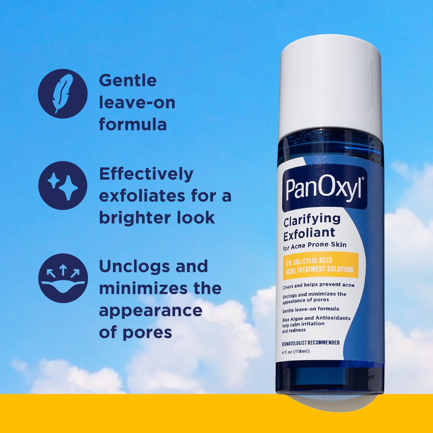 PanOxyl Clarifying Exfoliant with 2% Salicylic Acid, BHA Liquid Exfoliant for Face, Unclogs, Minimizes Appearance of Pores, Blue Algae Beauty & Personal Care PanOxyl