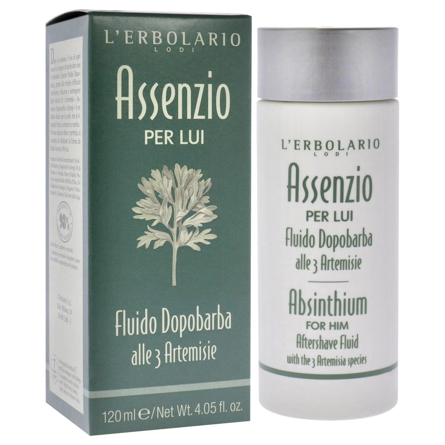 L'Erbolario Absinthium Aftershave Fluid - Absinthium, Tarragon And Genepy - Triple Toning, Moisturizing And Astringent Action - Leaves Skin Feeling Beauty and Personal Care L'Erbolario