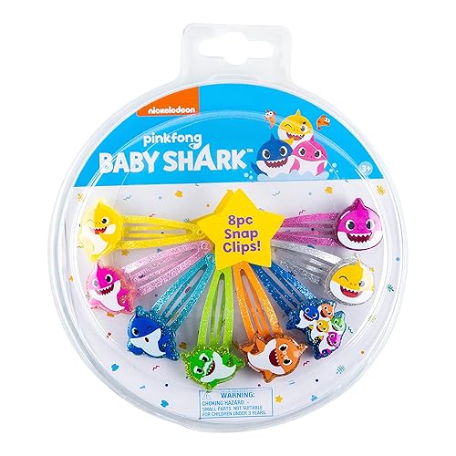 Baby Shark Kids Hair Clips for Girls Snap Clips 8 Pack Multi Color Ages 3+ Beauty & Personal Care LUV HER