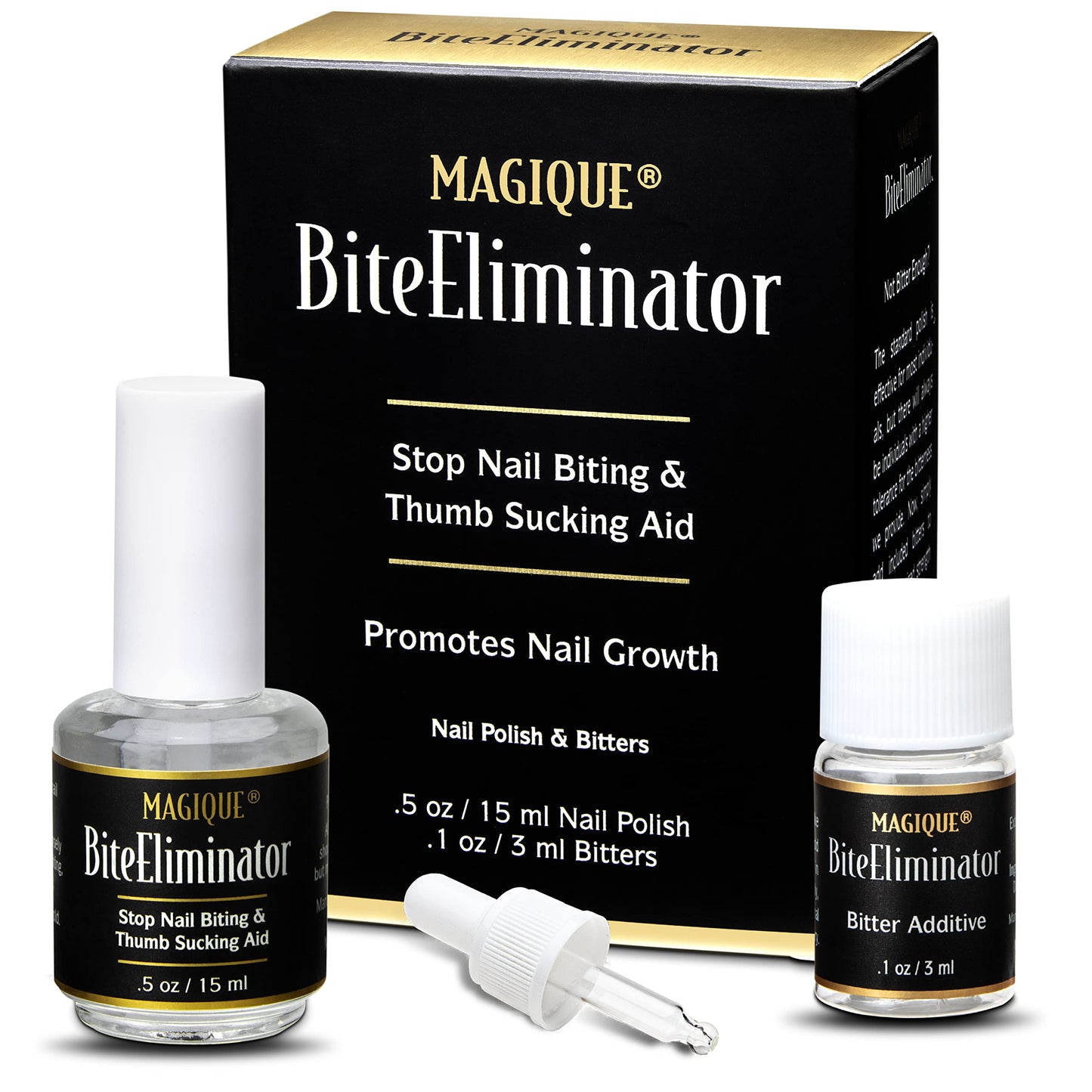 Magique Bite Eliminator - Stop Thumb Sucking & Nail Biting for Kids & Adults - Bitter Nail Polish Treatment - Customizable Strength - 0.5 Fl Oz Beauty & Personal Care Magique