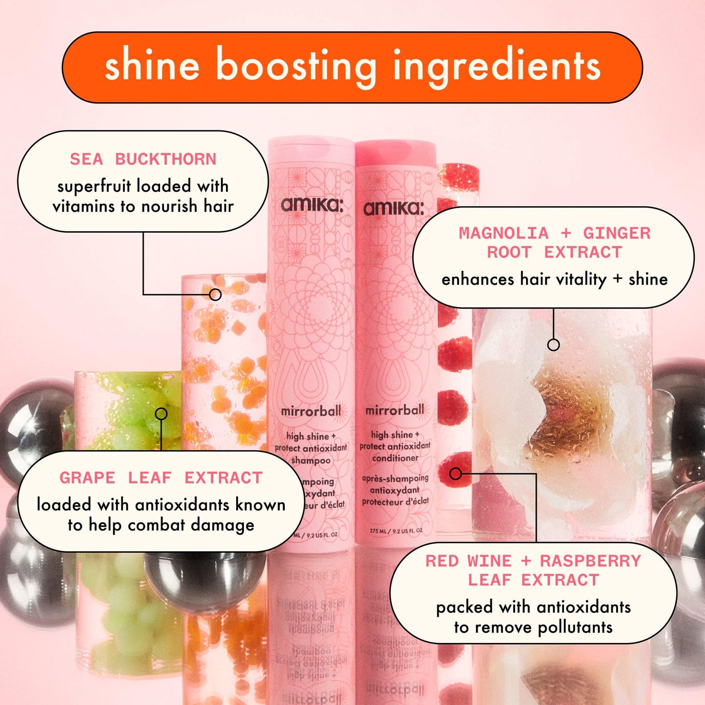 amika mirrorball high shine + protect antioxidant shampoo Beauty & Personal Care Amika