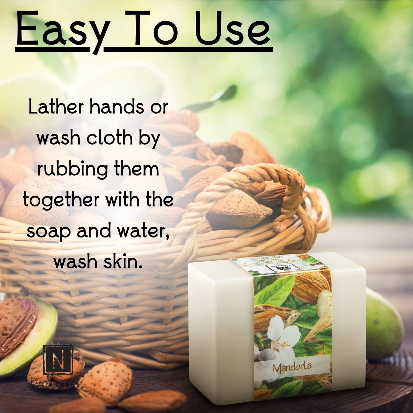 Nabila K Mandorla Glycerin Bar Soap | Sweet Almond Scent | Natural, Vegan, Hypoallergenic | 100% Vegetable Glycerin, Sulfate-Free, Paraben-Free | 4.5 Beauty & Personal Care Nabila K