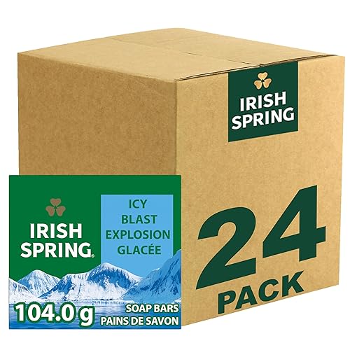 Irish Spring Icy Blast Bar Soap for Men, Mens Soap, Smell Fresh and Clean 12 Hours, Men Bars Washing Hands Body, Mild Skin, Recyclable Carton, 24 Beauty & Personal Care Irish Spring