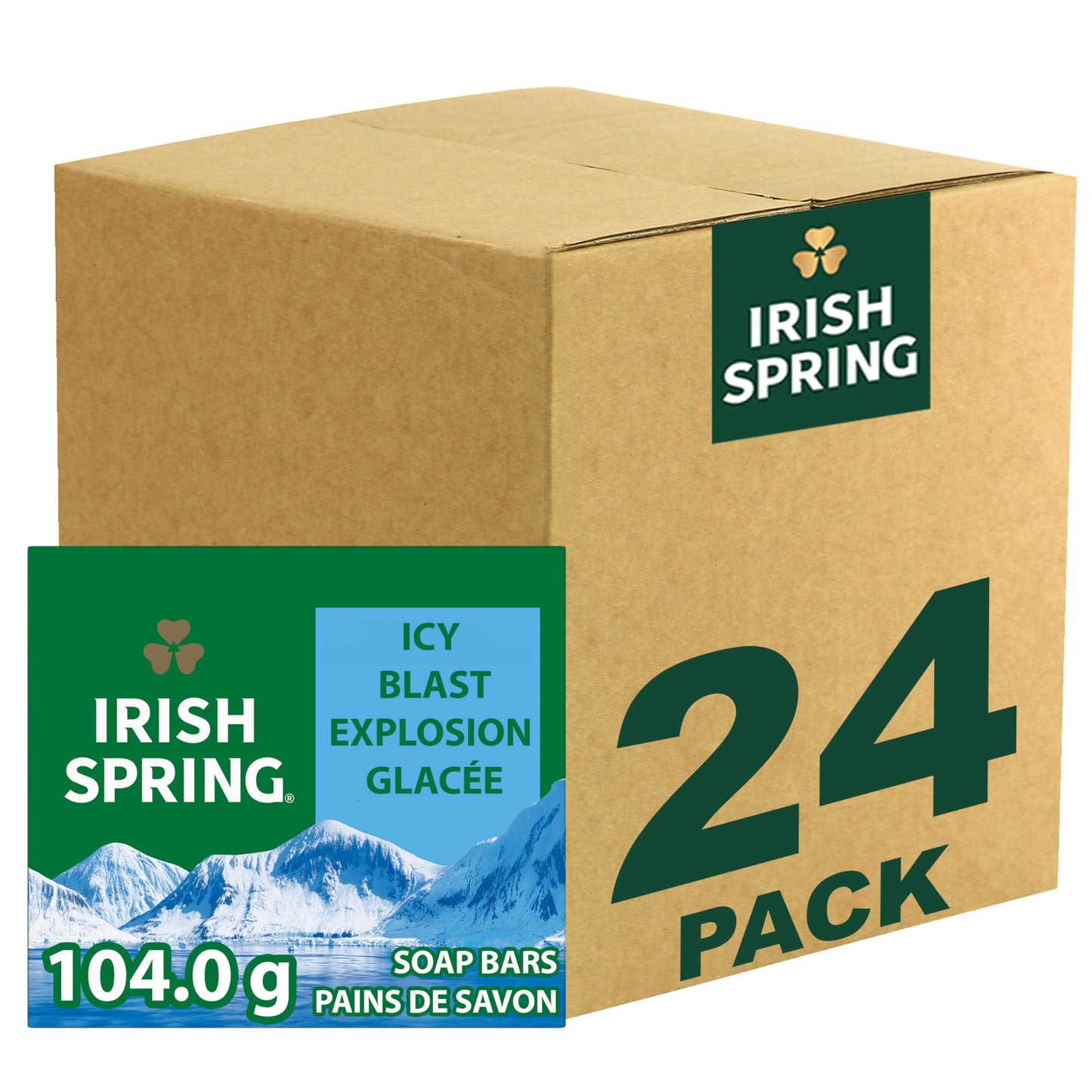 Irish Spring Icy Blast Bar Soap for Men, Mens Soap, Smell Fresh and Clean 12 Hours, Men Bars Washing Hands Body, Mild Skin, Recyclable Carton, 24 Beauty & Personal Care Irish Spring