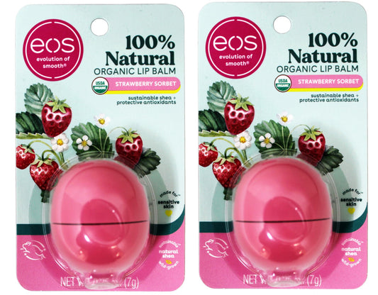 eos Smooth Lip Balm Sphere, Strawberry Sorbet 0.25 oz (Pack of 2) Beauty and Personal Care eos
