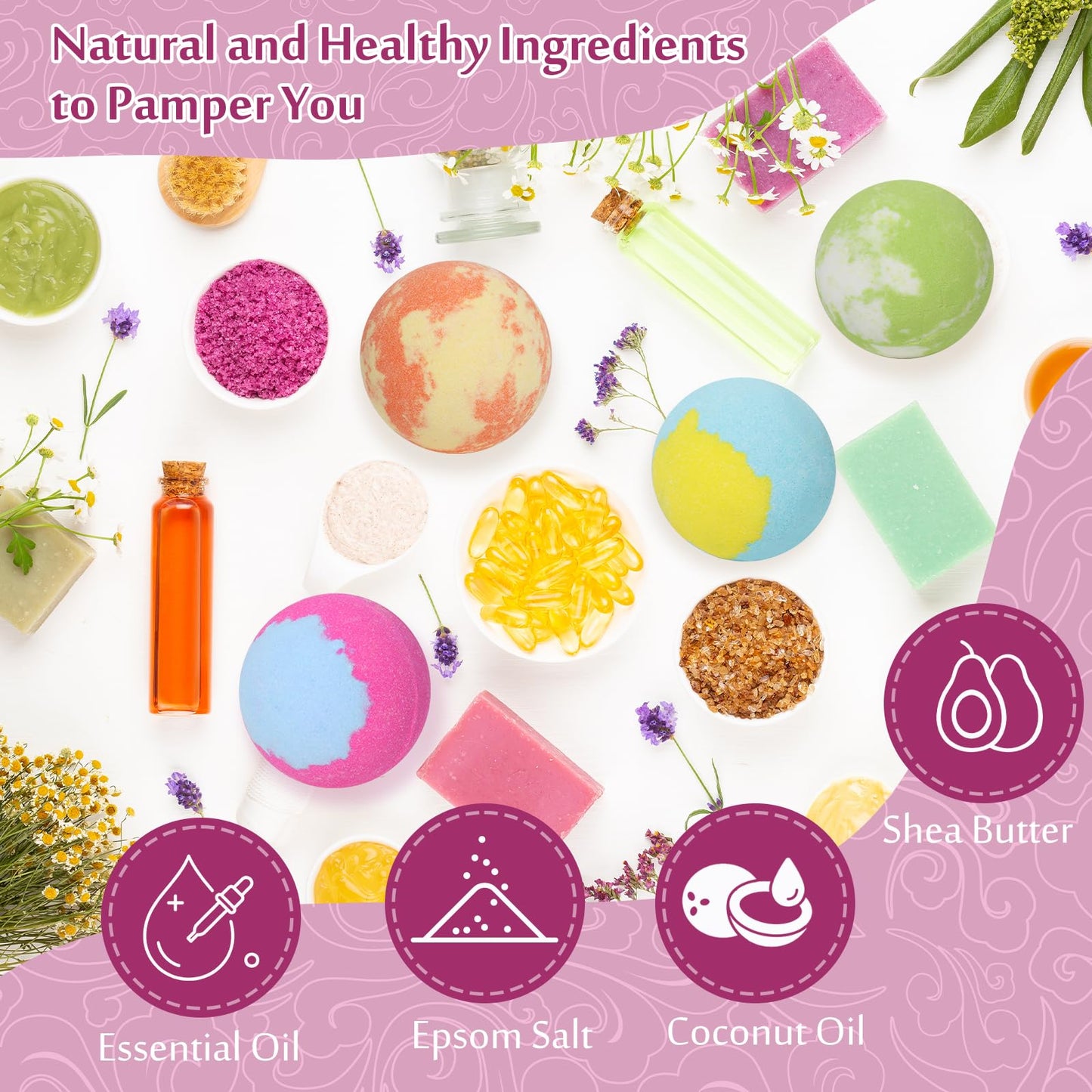 Bath Bombs for Women, 20 Bath Bombs Gift Set with Shea Butter Moisturizing & Essential Oils, Mothers Day Gifts for Mom, Women, Her/Him, Girlfriend Beauty and Personal Care Lisotera