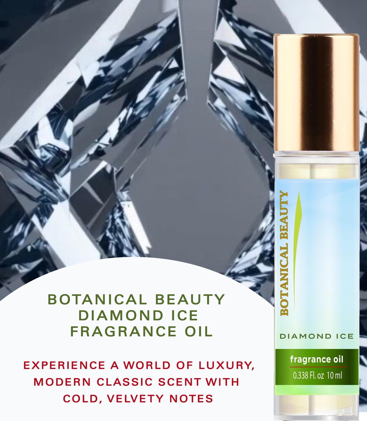 Botanical Beauty DIAMOND ICE FRAGRANCE OIL ROLL-ON 0.169 Fl Oz 5 ml Rollerball Perfume, Long Lasting an luxury scent, blends of Violet Petals Beauty & Personal Care Botanical Beauty