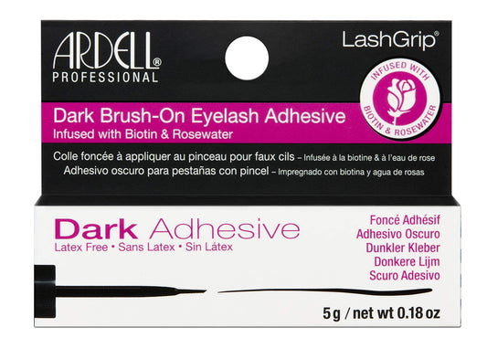 Ardell Brush-On Eyelash Adhesive - Latex-Free Lash Glue with Biotin & Rosewater for Long-Lasting Hold, Easy Application for False Lashes and Lash