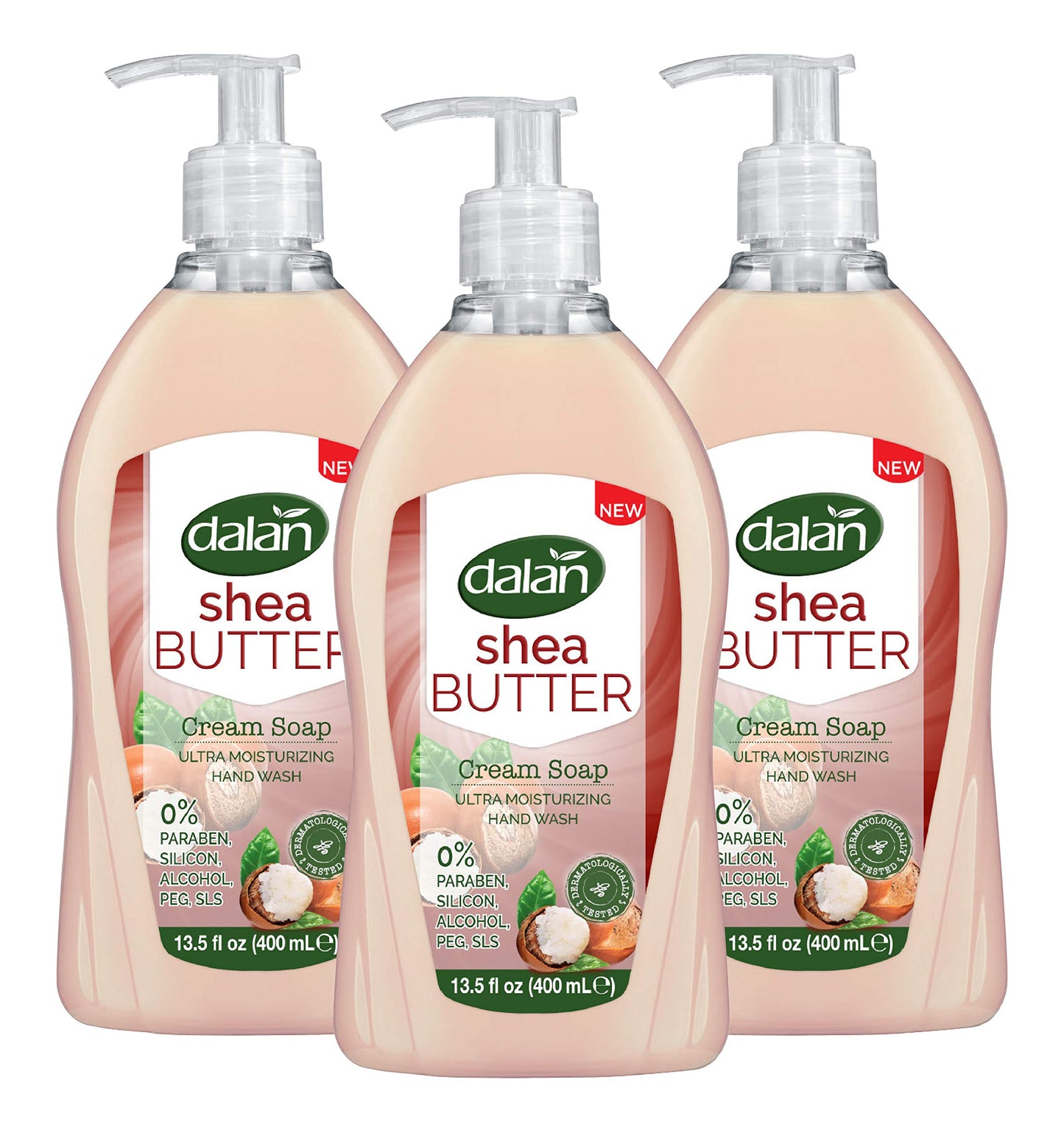 Dalan Shea Butter Cream Ultra Moisturizing Liquid Hand Soap for Normal and Dry Hands Fresh Clean and Soft Feeling (13.5 Fl Oz / 400 mL (Pack of 3)) Beauty & Personal Care Dalan
