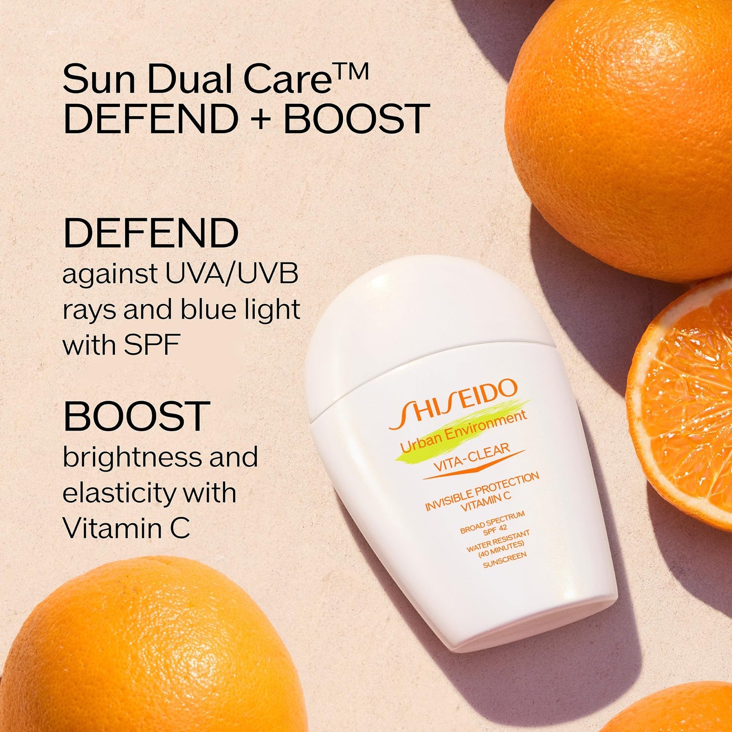 Shiseido Urban Environment Vita-Clear Sunscreen SPF 42 - Invisible Formula with Vitamin C - No-Shine, Makeup Effect for 8 Hours - Non-Comedogenic - 30 Beauty & Personal Care Shiseido