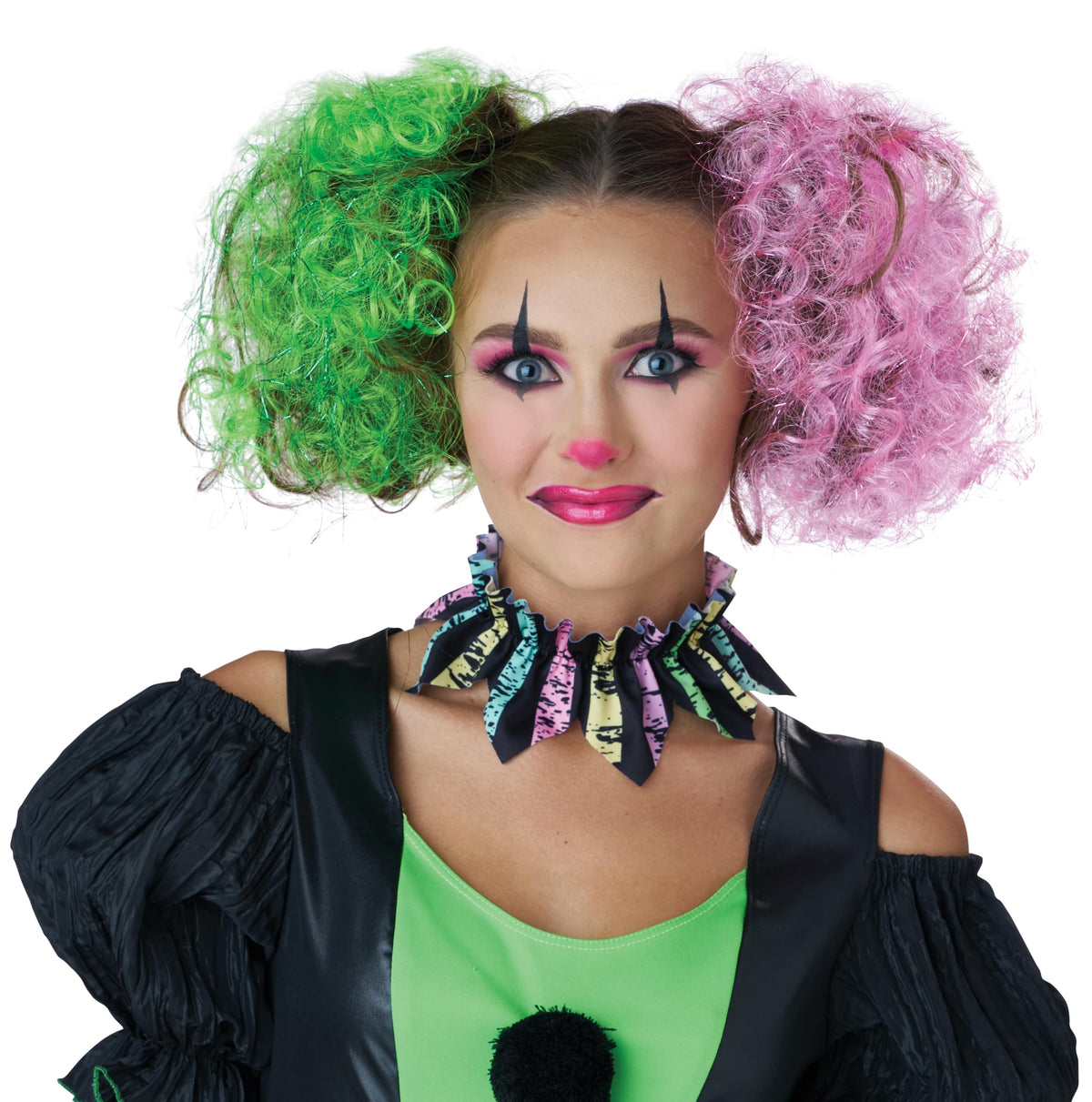 California Costumes Green and Pink Curly Hair Clip Ons