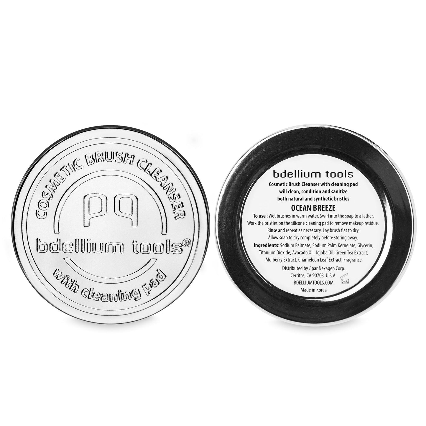 Bdellium Tools Cosmetic Brush Cleanser (Solid Brush Soap) with Cleaning Pad - Ocean Breeze Scent (Blue) Beauty & Personal Care BDELLIUM TOOLS