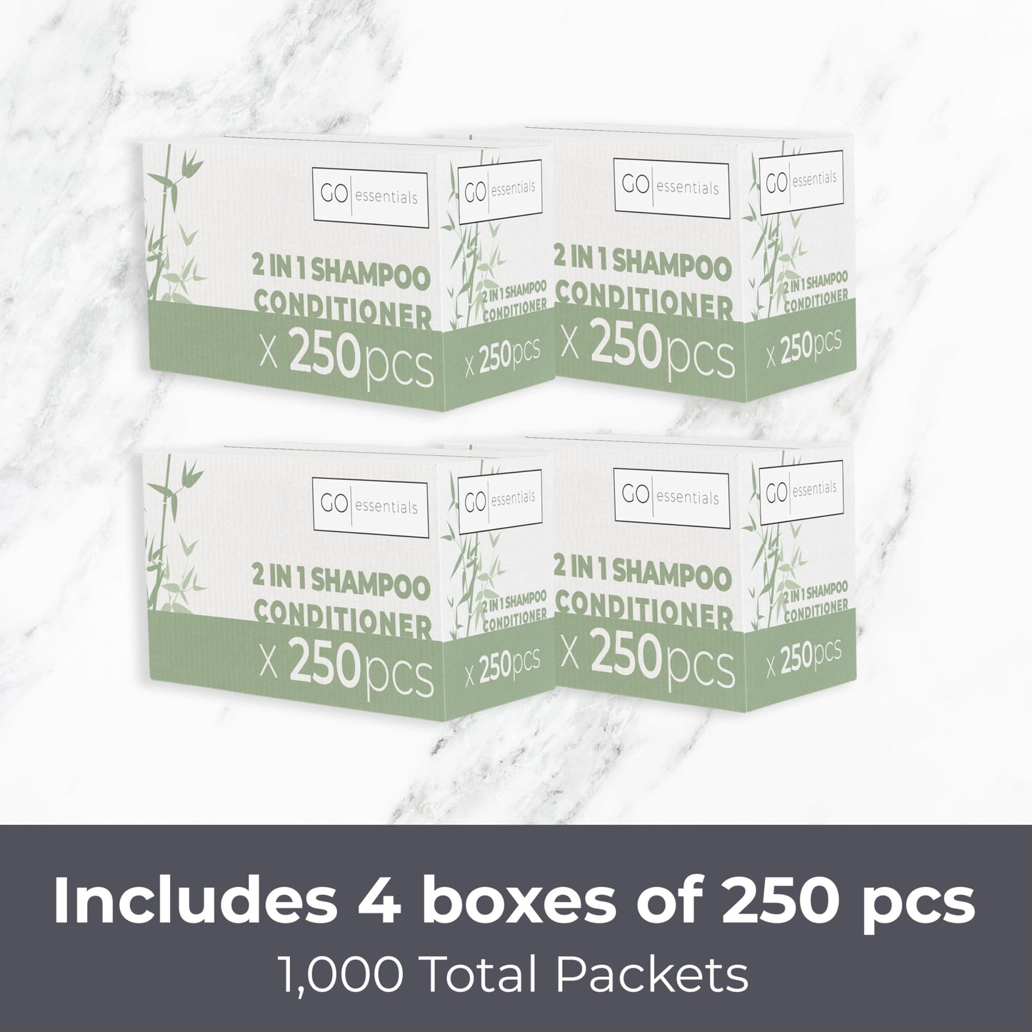 Travel Size Bulk Shampoo and Conditioner -2 in 1 Single Use Travel Shampoo and Conditioner (1000 Packets) Beauty & Personal Care Go Essentials