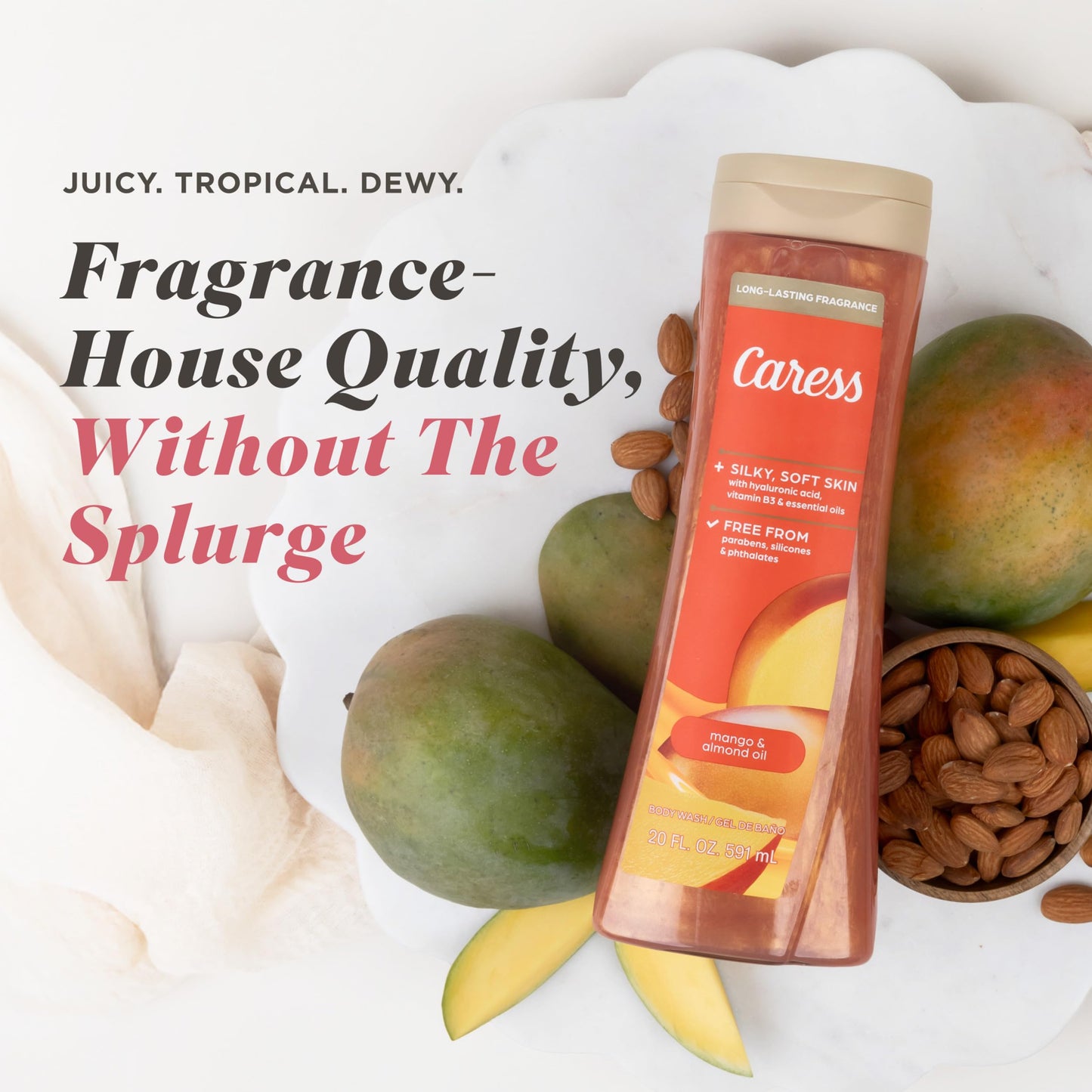 Caress Mango & Almond Oil Body Wash, 20 fl oz, 4 Pack Beauty & Personal Care Caress