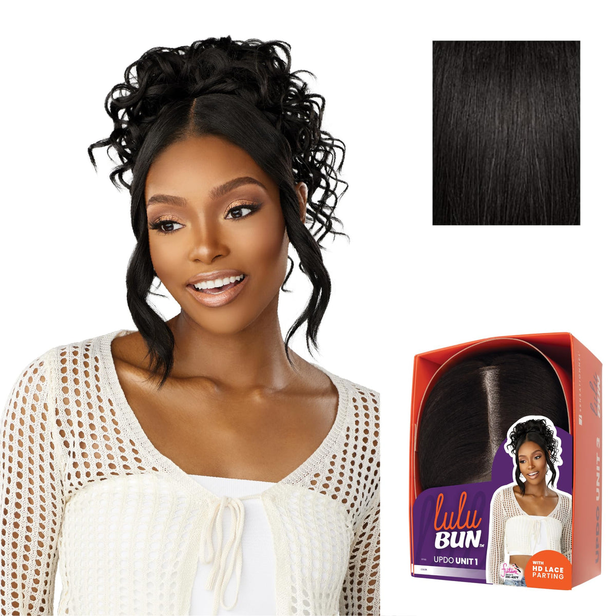 Sensationnel Lulu Bun Updo Hairextensions-Unit 1,1B OFFBLACK