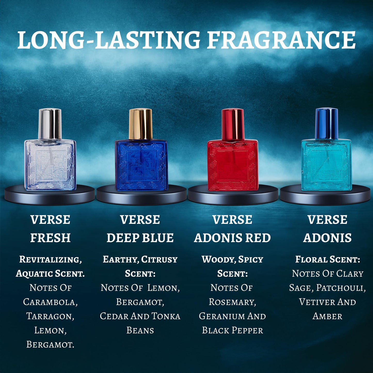 NovoGlow Verse Mini 4-Piece Fragrance Gift Set for Men - Aromatic, Floral, Oriental & Woody Notes - Individually Boxed - Travel Size - 25ml Eau De Beauty & Personal Care NovoGlow