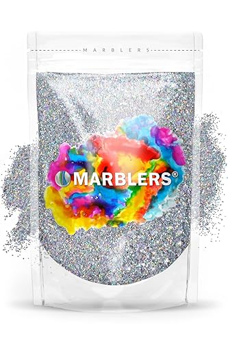 MARBLERS Holographic Glitter [Holo Silver] 3oz (85g) | Fine | Non-Toxic, Vegan, Cruelty-Free | Face, Body, Eyeshadow, Hair, Festival, Party Makeup | Beauty & Personal Care MARBLERS