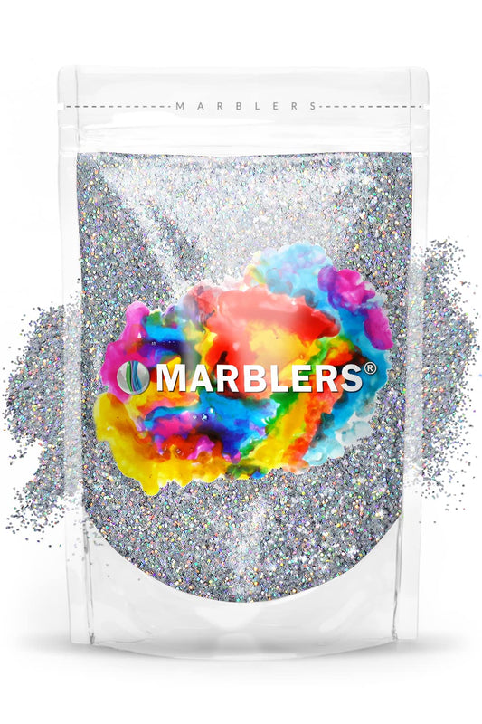 MARBLERS Holographic Glitter [Holo Silver] 3oz (85g) | Fine | Non-Toxic, Vegan, Cruelty-Free | Face, Body, Eyeshadow, Hair, Festival, Party Makeup | Beauty & Personal Care MARBLERS