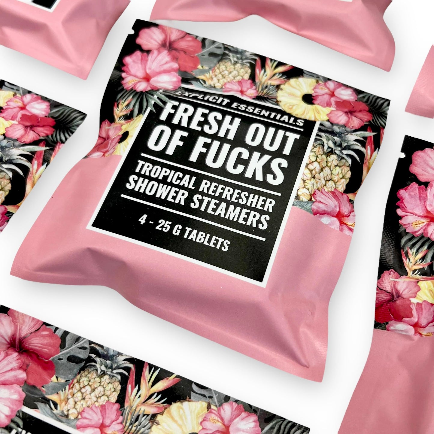 Explicit Essentials Fresh Outta F’s Shower Steamers - Tropical Hibiscus Aromatherapy Shower Steamer for Relaxation & Stress Relief - Spa Shower Tablet Beauty and Personal Care Explicit Essentials