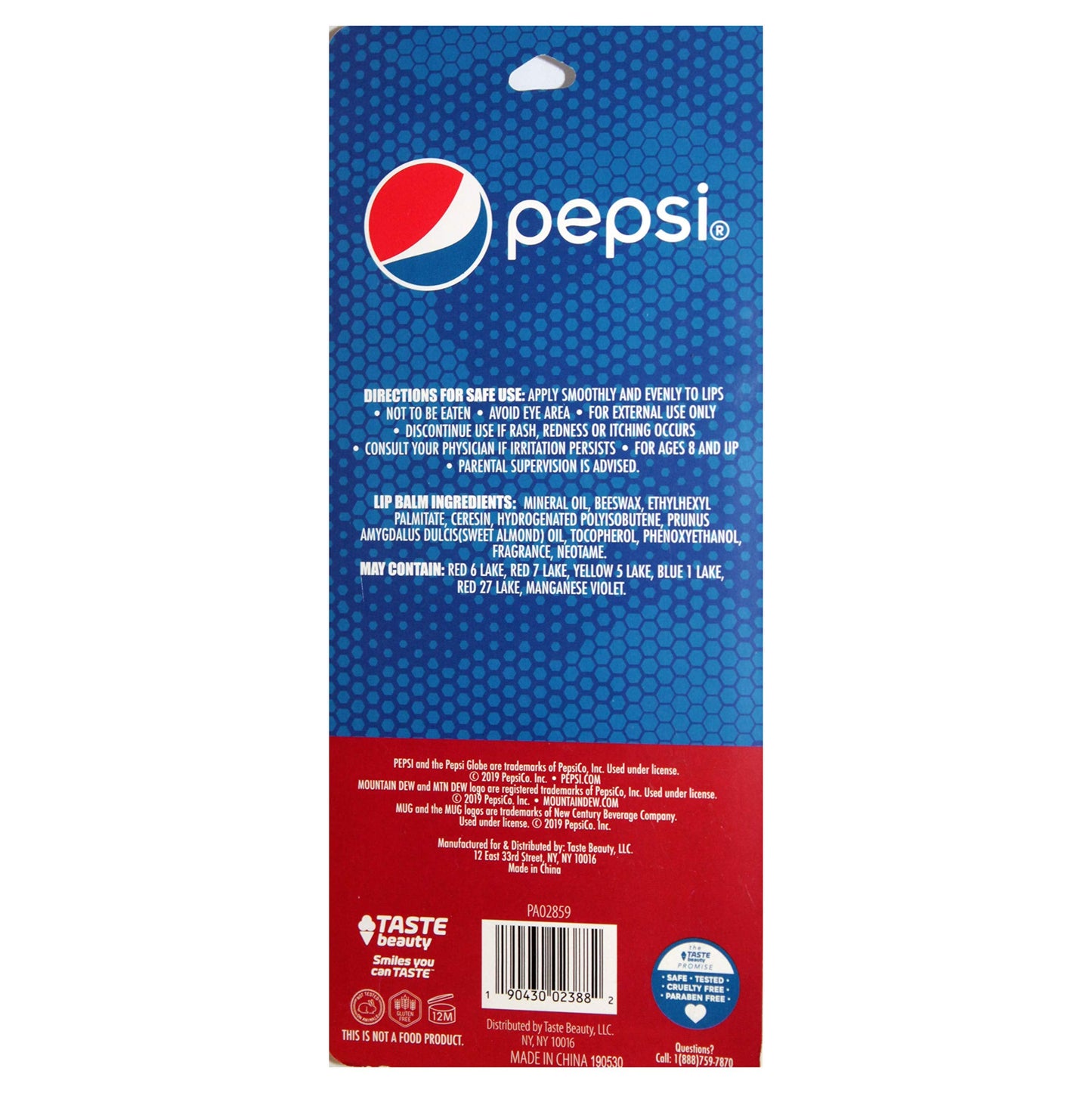 Taste Beauty (1) Party Pack Pepsi - 8pc Soda Flavored Lip Balm Sticks - Flavors: Cherry Vanilla, Mountain Dew, Mug Root Beer, Wild Cherry, Livewire Beauty & Personal Care Taste Beauty