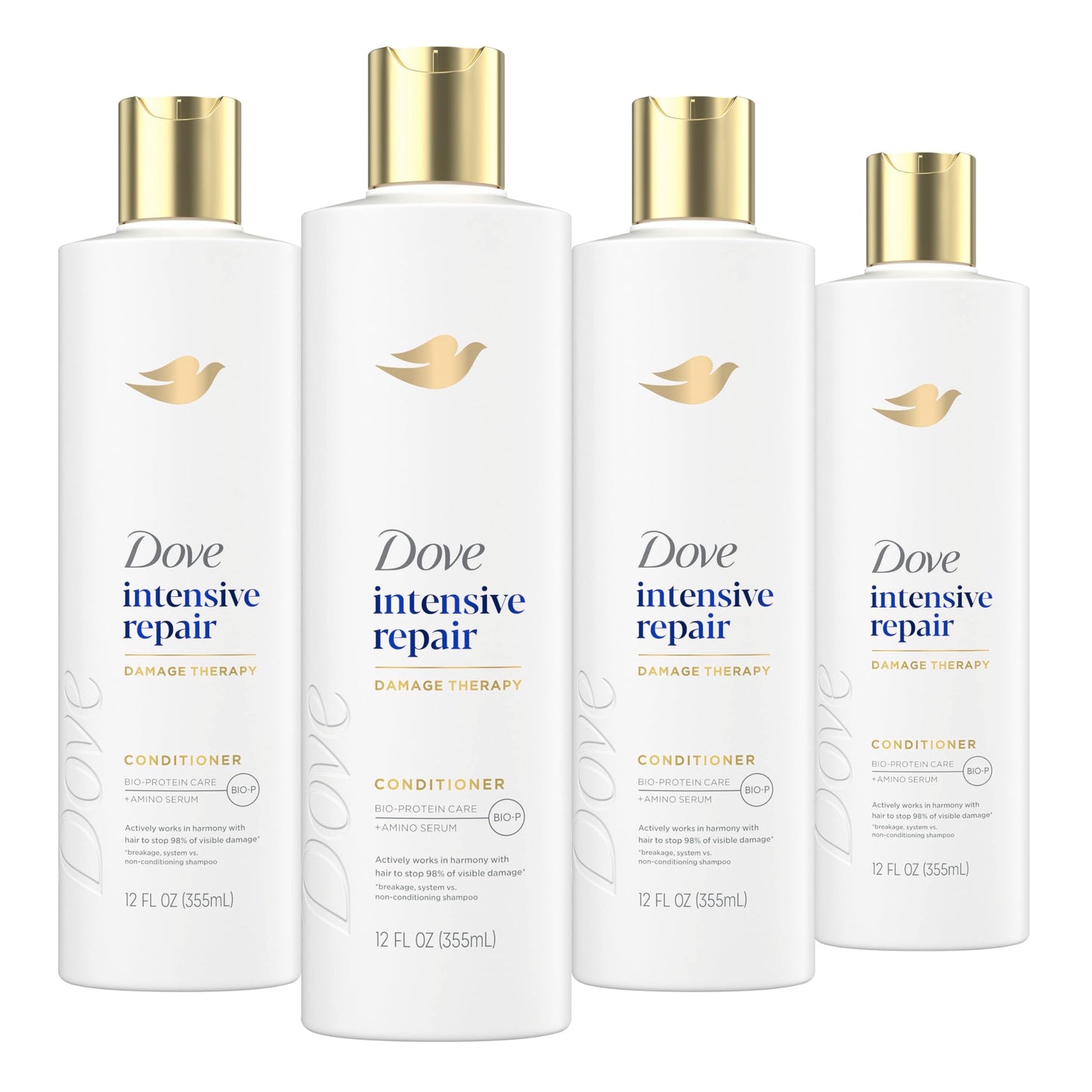 Dove Conditioner Intensive Repair 4 count for Damaged Hair Bio-Protein Care Technology and Amino Serum 12 oz Beauty and Personal Care Dove Default Title