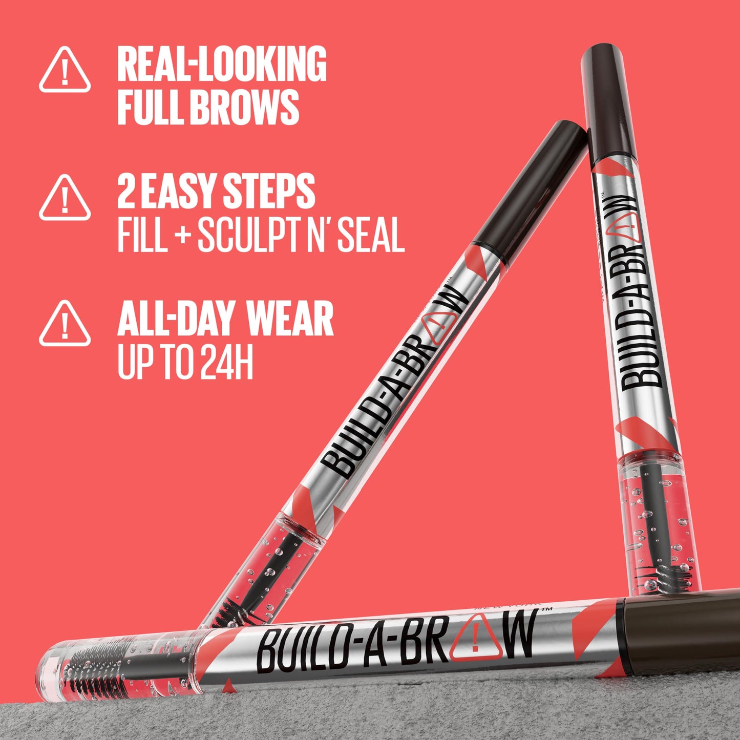 Maybelline Build-A-Brow 2-in-1 Brow Pen and Sealing Eyebrow Gel, Eyebrow Makeup for Real-Looking, Fuller Brows, Black Brown, 1 Count Beauty & Personal Care MAYBELLINE