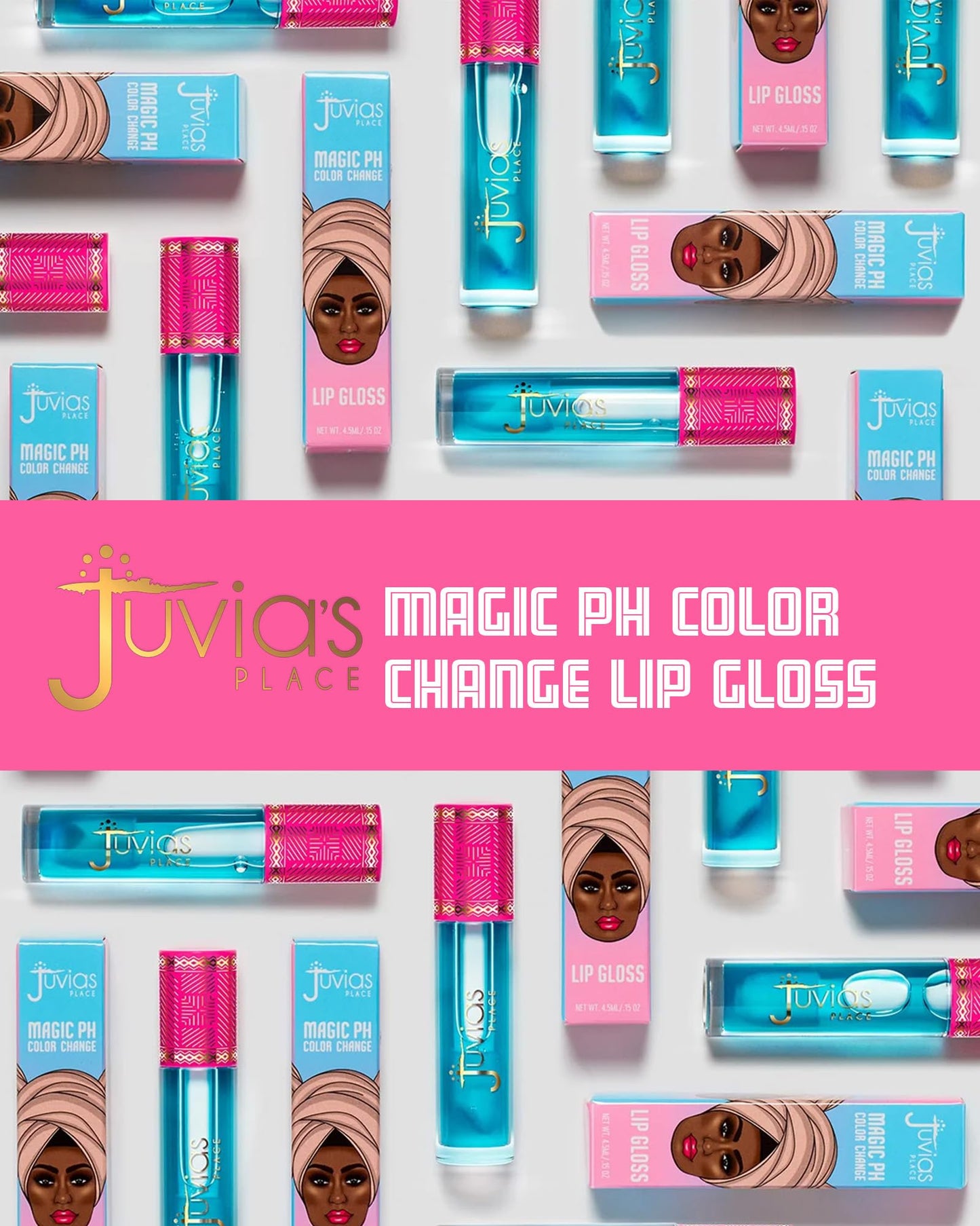 Juvia's Place Magic pH Color Change Lip Gloss - Mood - High-Gloss Shine pH Balance Lip Gloss w/Color Changing Tint, Lightweight Non-Sticky Finish Beauty & Personal Care Juvia's Place