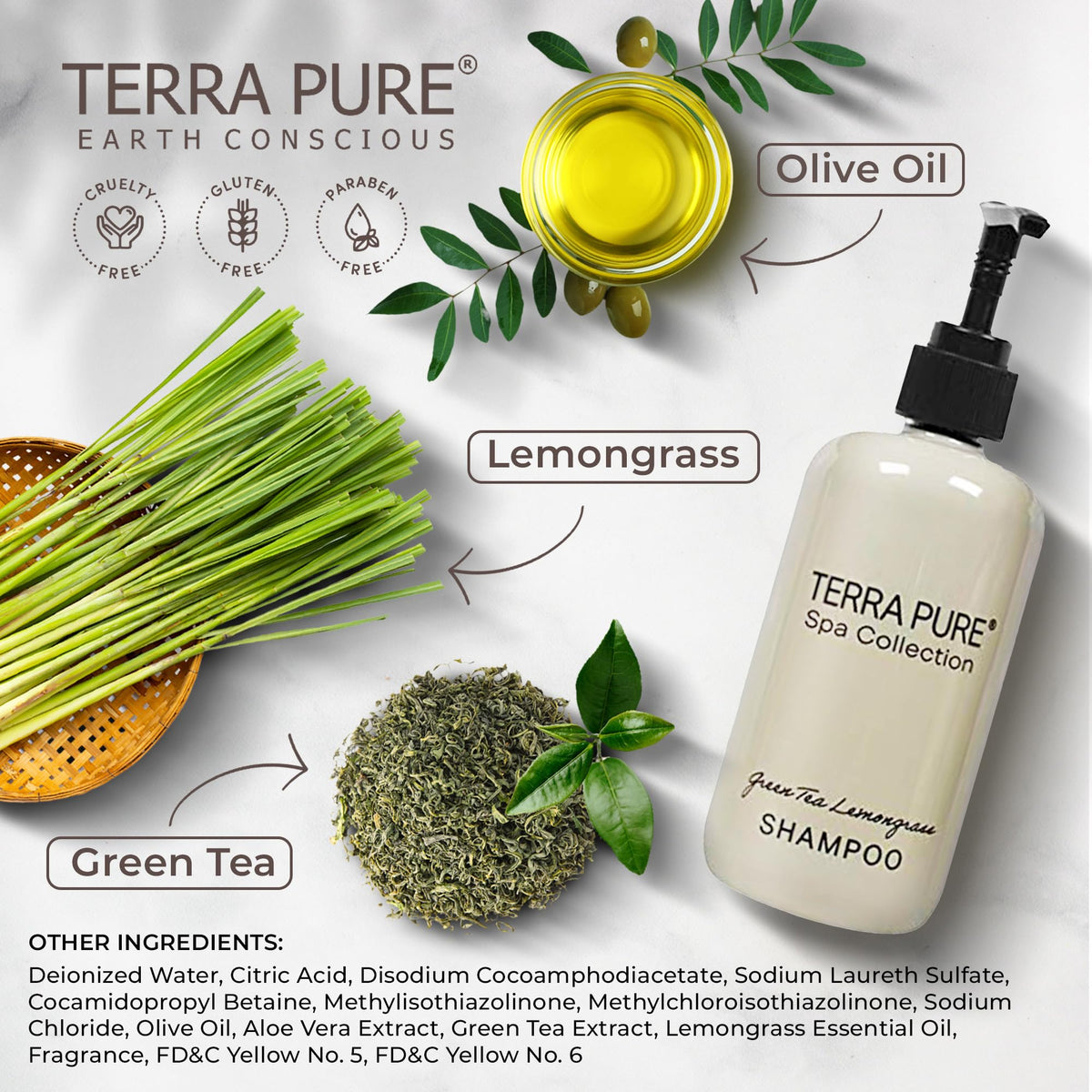 Terra Pure Shampoo | Spa Collection | Hotel Amenities in Pump Bottle | 10.14 oz. / 300 ml (Single Bottle) Beauty & Personal Care Terra Pure
