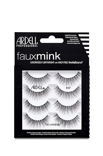 Ardell Faux Mink Lashes 817 - Lightweight, Knot-Free Invisiband Eyelashes for Natural Glam, 4 Pairs, 1 Pack Beauty & Personal Care Ardell