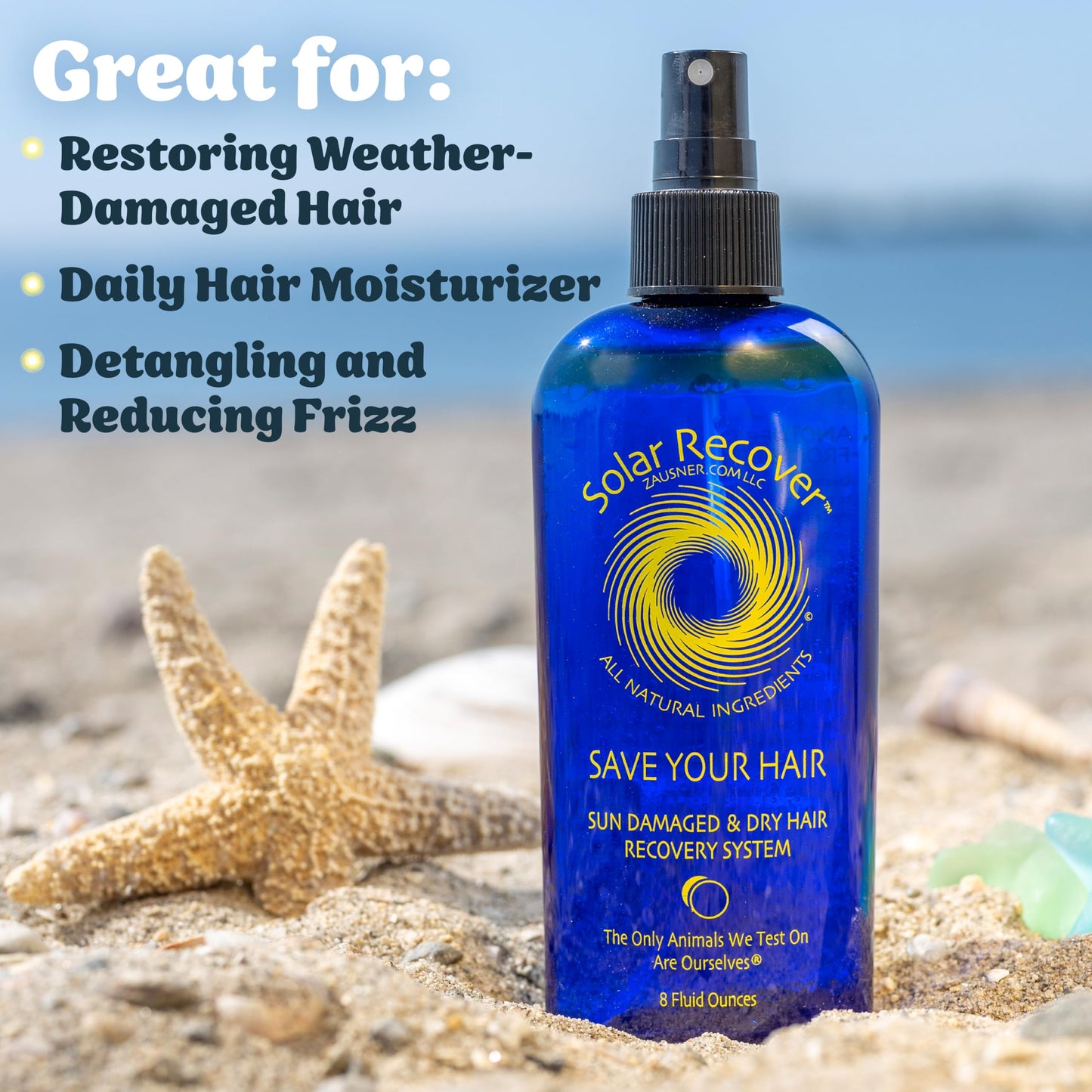 Solar Recover All Natural Hair Conditioner for Sun Damaged Hair - Leave-In Spray (8 oz) - Hydrating Detangler for Dry, Damaged Hair Beauty & Personal Care Solar Recover