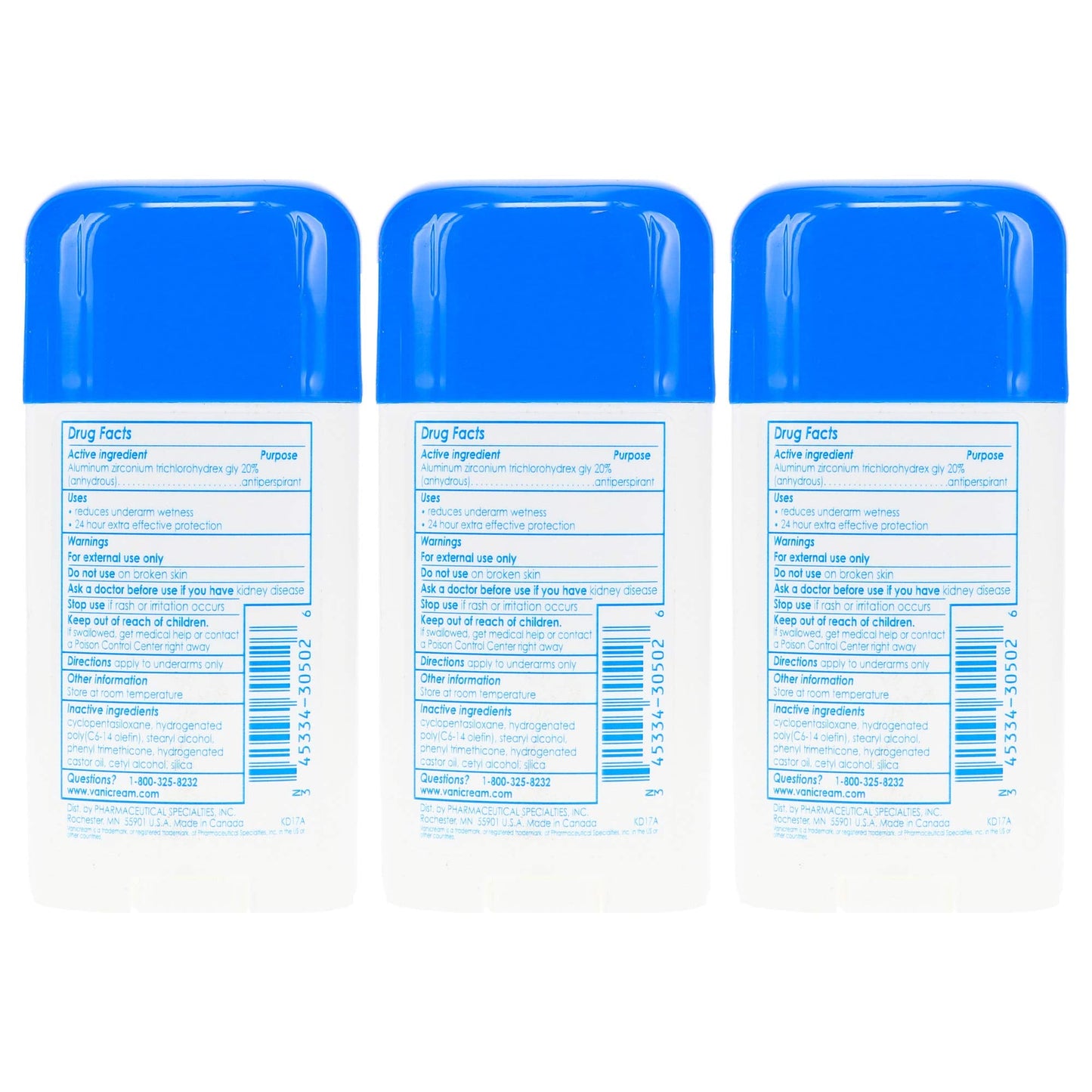 Vanicream Anti-Perspirant - Deodorant Clinical Strength For Sensitive Skin, 2.25 Oz Pack of 3 Beauty and Personal Care Vanicream