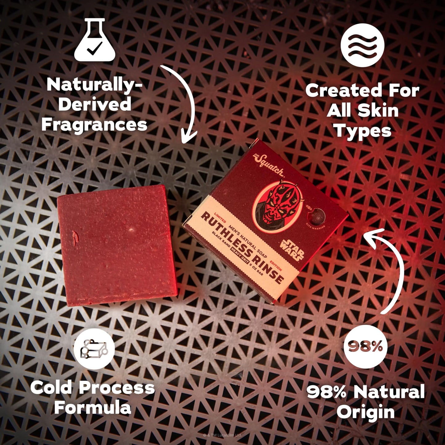 Dr. Squatch Natural Men's Bar Soap - Star Wars Inspired Gifts for Men - Natural Cold Process Soap Bar - Ruthless Rinse (5 oz) Beauty & Personal Care Dr. Squatch