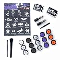 Glimmer Halloween Tricks, Treats and More Glitter Tattoo Kit! - 75 Stencils (15 Designs, 5 Each), 12 Glitters, 3 Crystal Jars, 2 Glues, 2 Brushes Beauty & Personal Care Glimmer Body Art