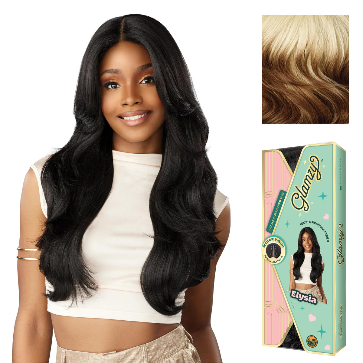 Sensationnel Glamzy Lace Part Wig-Elysia, LT613/ASHBROWN