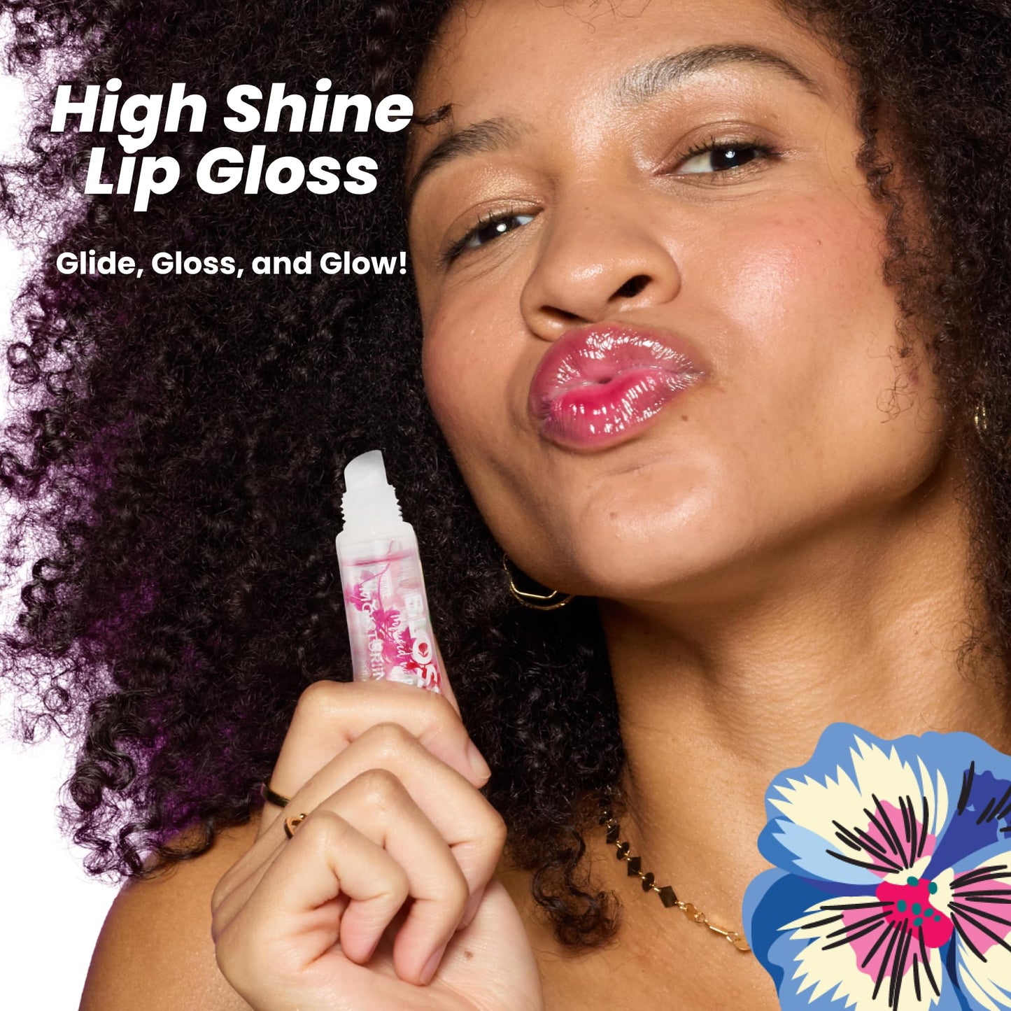 Blossom Lip Gloss Tubes, Cherry Scented Thick Clear High Shine Moisturizing Flower Lip Gel with Nourishing Jojoba Seed Oil, Infused with Real Flowers Beauty & Personal Care Blossom