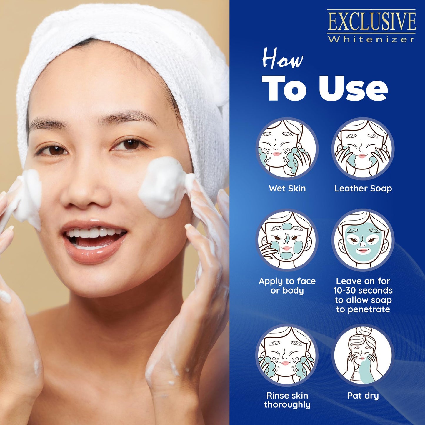 FAIR & WHITE Exclusive Exfoliating Soap, 200g / 7oz - Moisturizing Bar Soap For Face and Body Beauty & Personal Care FAIR & WHITE
