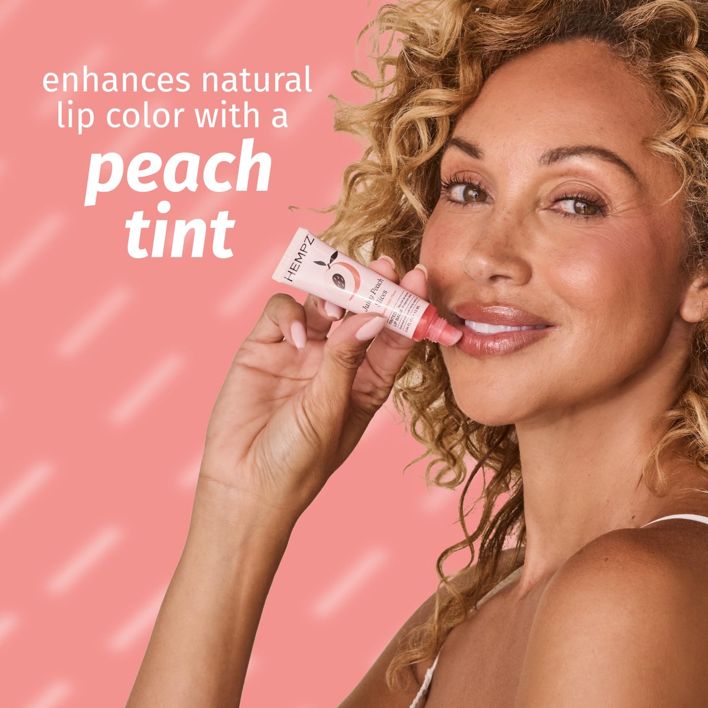 Hempz Peach Tinted Lip Balm, Hydrating Gloss for Dry Cracked Lips, Juicy Peach Slices, .44 fl.oz. Beauty & Personal Care Hempz