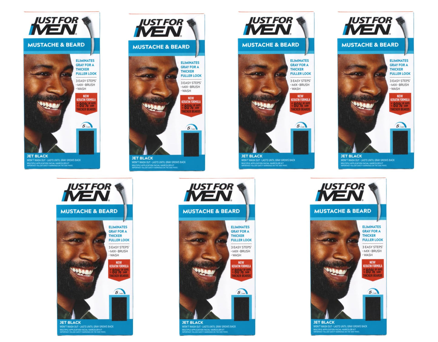 Just For Men Color Gel Mustache, Beard & Sideburns 115 Jet Black 1 Each (Pack Of 7) Beauty & Personal Care Just for Men