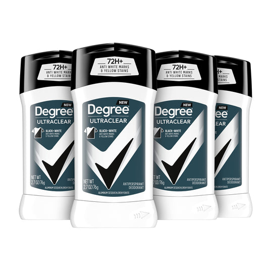 Degree Men UltraClear Antiperspirant Deodorant Black + White 4 count 72-Hour Sweat & Odor Protection Antiperspirant For Men With MotionSense Beauty and Personal Care Degree