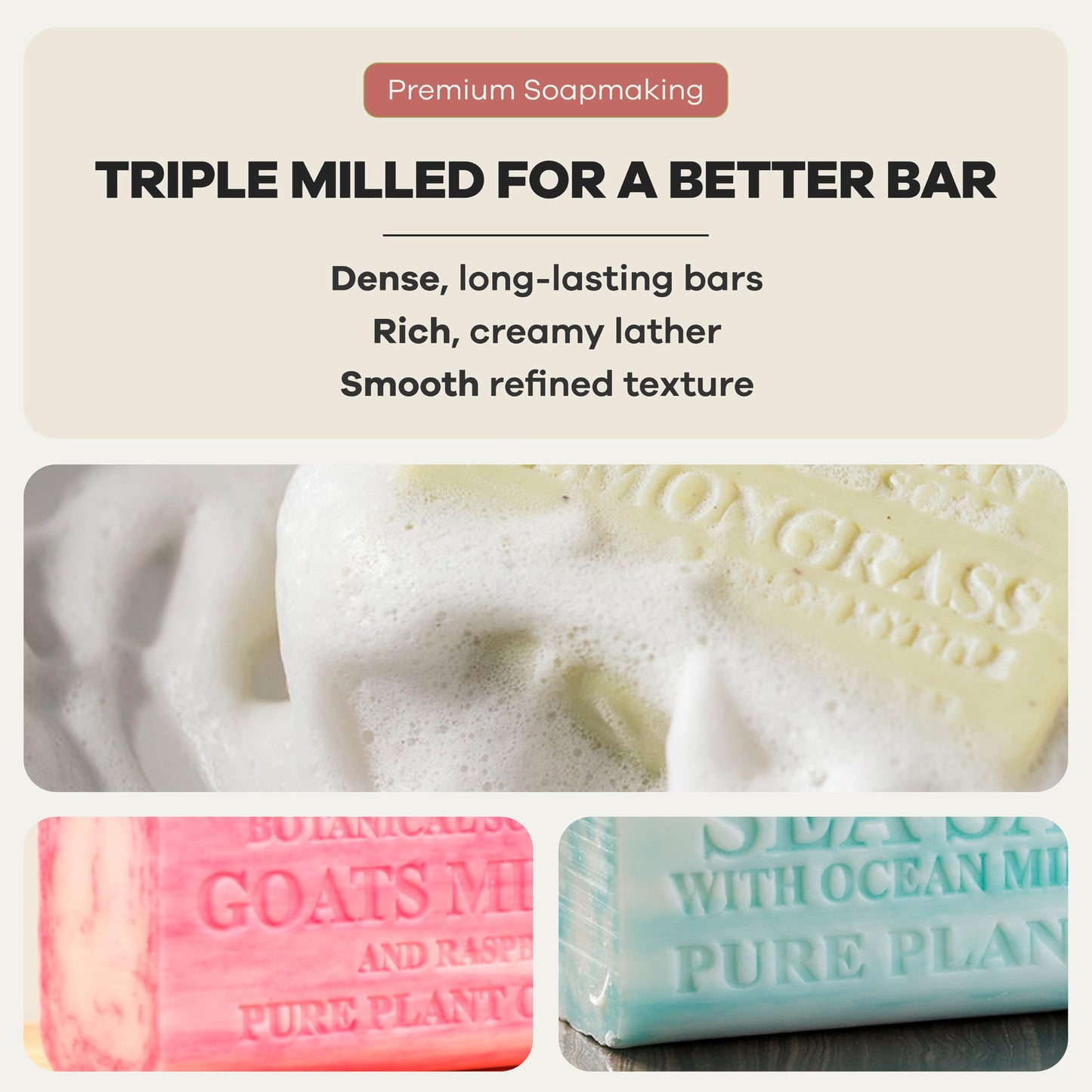 Australian Botanical Soap 8-Pack Variety Bar Soap Set, 6.6 oz Each (8 Bars) - 2 Each: Sandalwood, Sea Salt, Goats Milk Raspberry, Lemongrass & Lemon Beauty & Personal Care Australian Botanical Soap