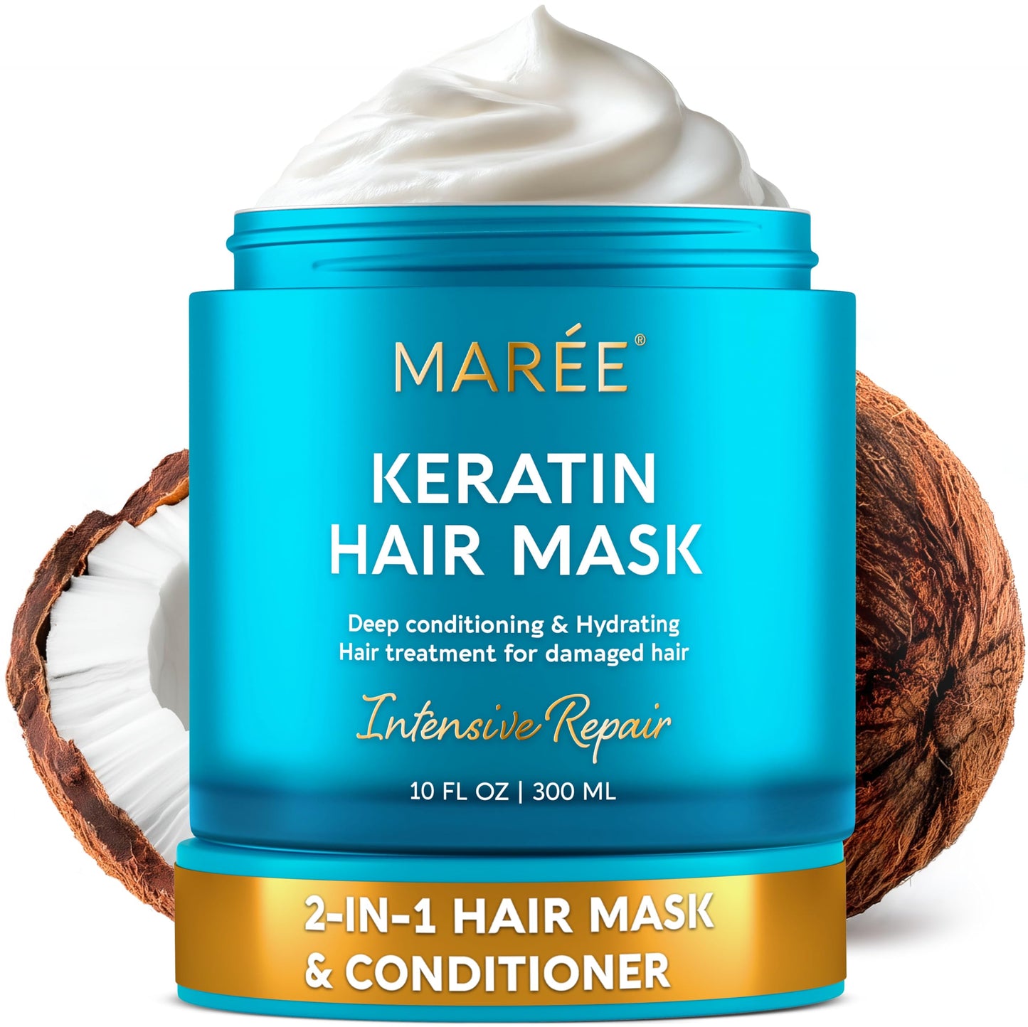 MAREE Deep Conditioning Hair Mask for Damaged Hair Treatment - Keratin Hair Care for Hydrating Growth Repair Moisturizing - Dry Curly Color Refreshing Beauty & Personal Care MAREE