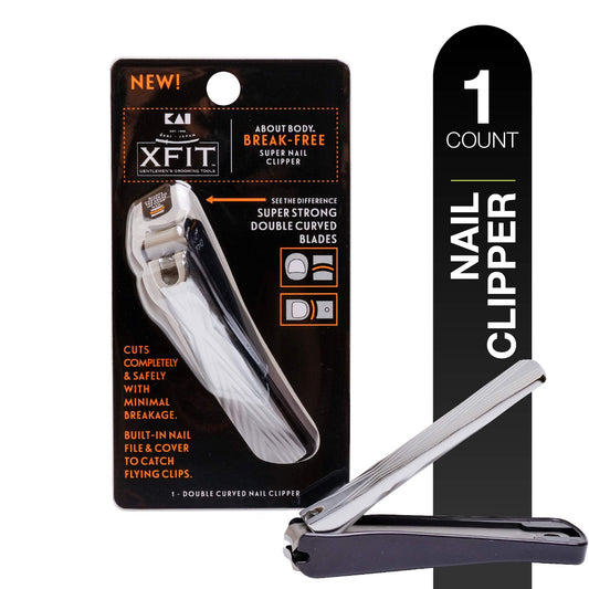 Kai About Body Xfit Break-Free Super Nail Clippers; 1 Double-Curved Nail Clipper; Nail Clippers for Men, Toenail & Fingernail Clippers with Super Beauty and Personal Care About Face