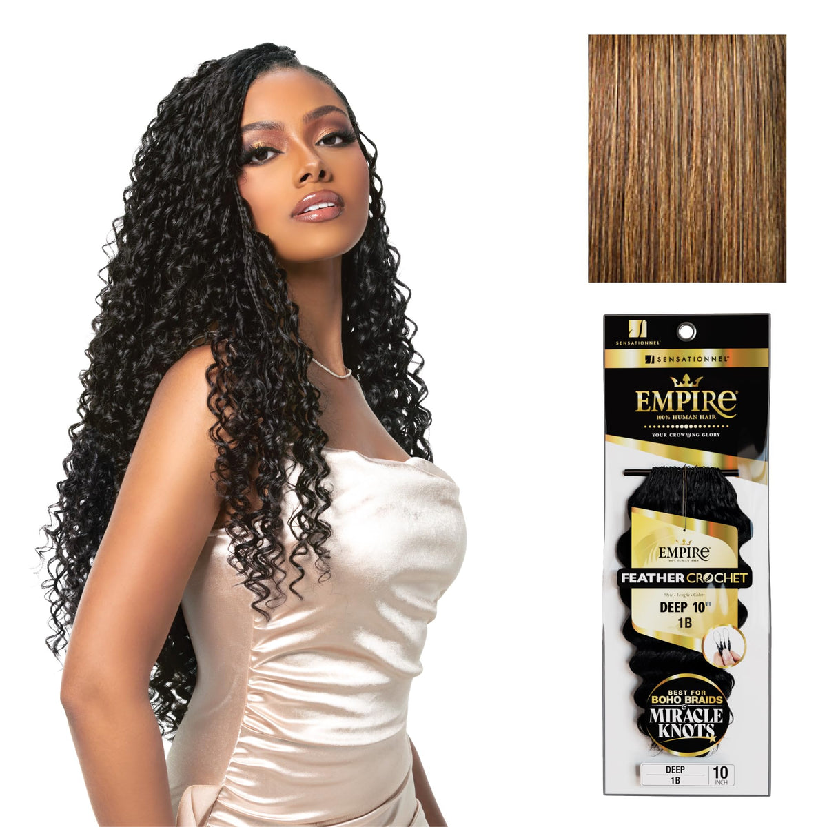 Sensationnel Empire Feather Crochet Braids-Deep,10 inch, S4/27