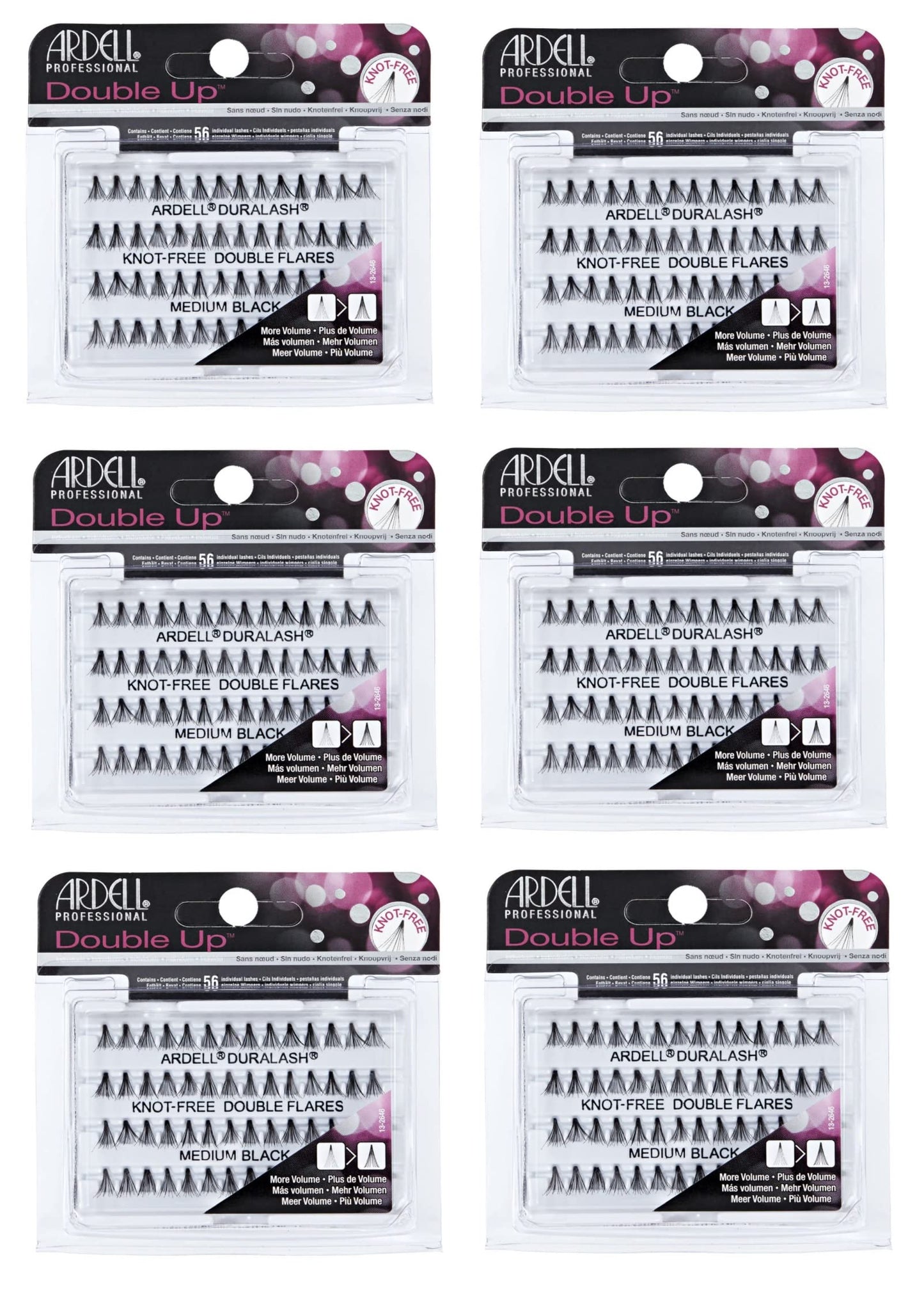 Ardell Double Individuals Knot Free Double Flares Black Med (6 Pack) Beauty & Personal Care Ardell