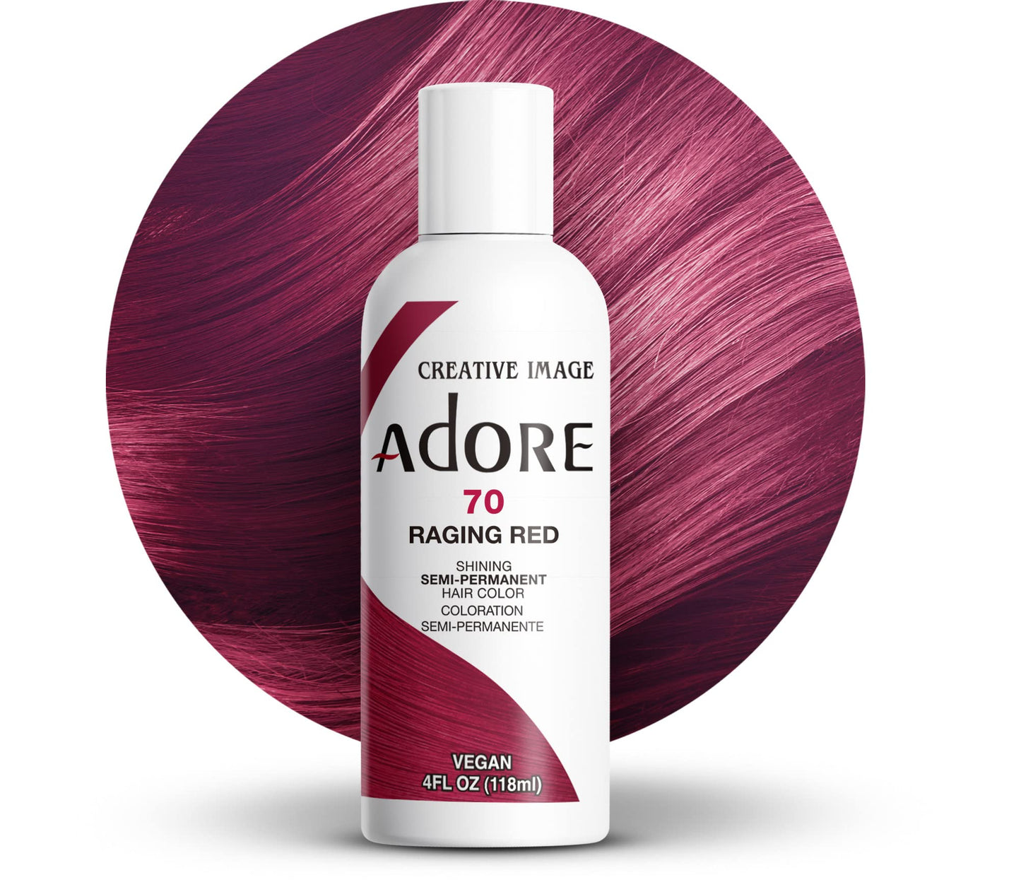 Adore Semi Permanent Hair Color - Vegan and Cruelty-Free Hair Dye - 4 Fl Oz - 070 Raging Red (Pack of 3) Beauty & Personal Care Adore